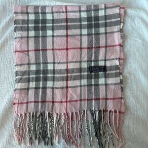 Vintage Burberry Pink Plaid Scarf
